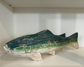Carved Wooden Fish Sculpture - Likely Bass