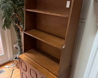 Mid-Century Modern Walnut Bookcase with Cabinet by Broyhill