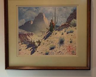Santa Fe Railroad 1940 Navajo Shepherdess Calendar Top Art Print