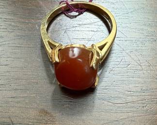 Vintage 10K Gold Carnelian Ring