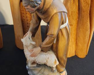 Carved Wooden Religious Figures - St. Francis and Stations of the Cross