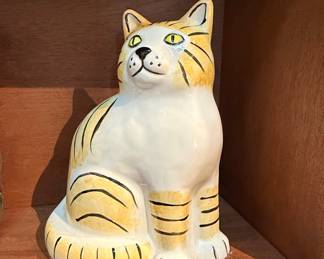 Vintage Ceramic Orange Tabby Cat Figurine