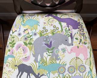 Set of 5 Shield Back Dining Chairs with Animal Print Upholstery