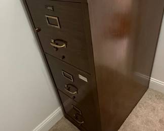 Vintage Steelcase 4-Drawer Filing Cabinet with Brass Hardware