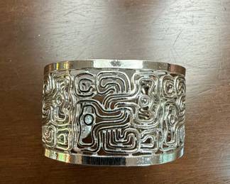 Art Deco Style Maze Pattern Cuff Bracelet