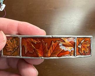 Artisan Enamel Maple Leaf Barrette