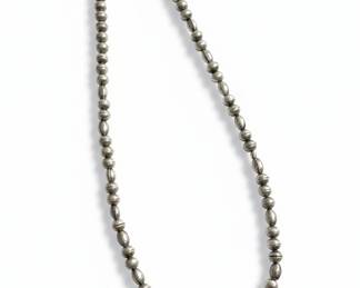 Sterling Silver Navajo Pearls Necklace with Sterling Clasp
