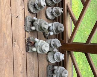 Set of 10 Concrete Garden Frogs