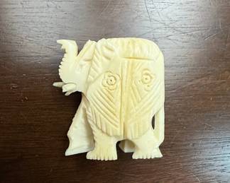 Carved Bone Elephant Figurine