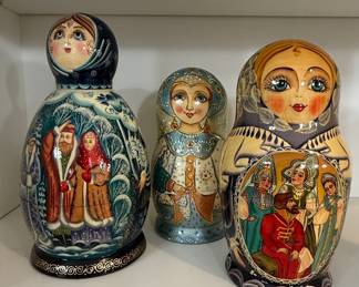 Hand-Painted Matryoshka Nesting Dolls - Fairy Tale Theme