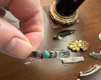 Sterling Silver Turquoise Cuff Bracelet - Southwestern Style