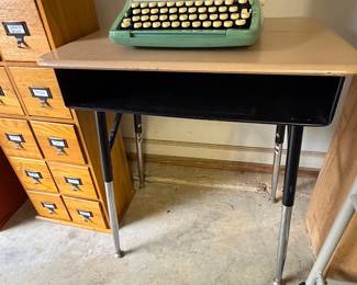 Vintage Adjustable Open Front School Desk