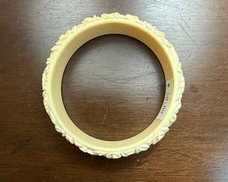 Carved Celluloid Bangle Bracelet
