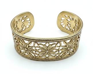 Vintage MMA Greek Palmette Filigree Cuff Bracelet