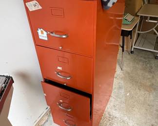 Vintage Metal 4-Drawer Filing Cabinet