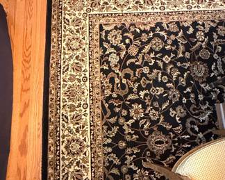 Yasmin Collection Black Traditional Floral Area Rug