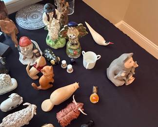 Assorted Ceramic and Wooden Animal Figurines