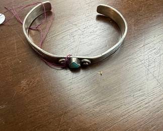 Sterling Silver Turquoise Cuff Bracelet - Southwestern Style