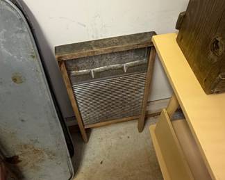 Vintage National Washboard Co. Glass and Wood Washboard