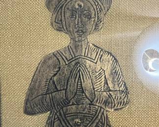 Pair of Brass Rubbings of Medieval Figures