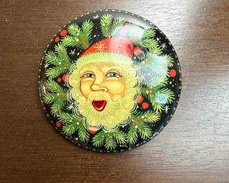 Hand-Painted Russian Lacquer Box - Santa Claus