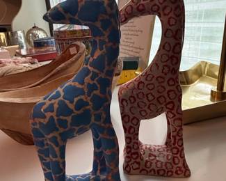 Hand-Carved Kenyan Kisii Soapstone Giraffe Figurines