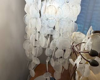 Vintage Verner Panton Style Capiz Shell Floor Lamp