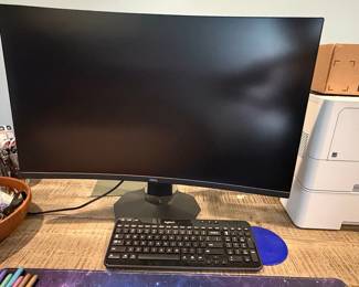 Dell Curved Monitor and Logitech Wireless Keyboard Bundle
