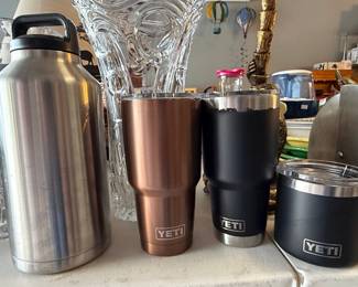 YETI Rambler Drinkware Assortment - 30oz Tumbler, 20oz Tumbler, 10oz Lowball/Stackable Cup, and 1 Gallon Jug
