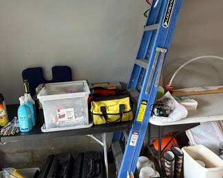 Louisville 6 ft. Fiberglass Step Ladder and Stanley Tool Bag