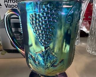 Indiana Glass Harvest Grape Carnival Glass Pitcher