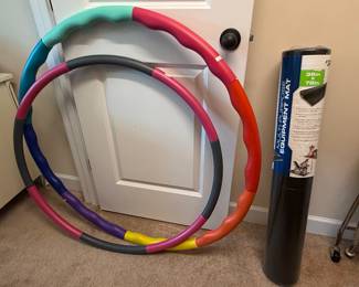 Weighted Exercise Hoops and Fitness Equipment Mat