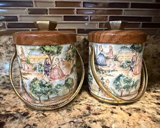 Vintage Murray Allen Tin Pails: Courting Couples Scene
