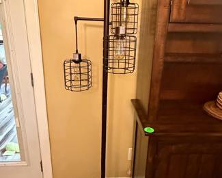 Industrial 3-Light Cage Floor Lamp