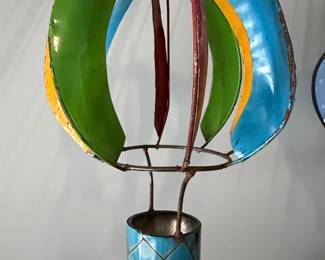 Vintage Metal Hot Air Balloon Wind Spinner
