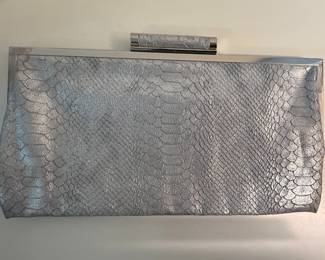 Michael Kors Metallic Snakeskin Embossed Clutch