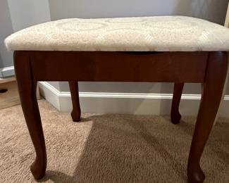 Vintage Queen Anne Style Mahogany Footstool