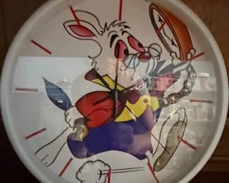 White Rabbit Alice in Wonderland Wall Clock
