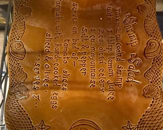 Vintage California Pottery Shrimp Salad Recipe Platter