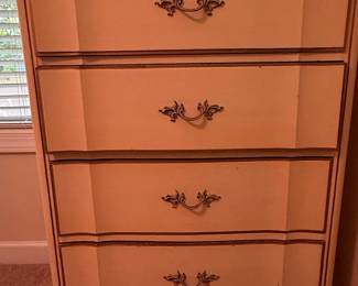 Vintage Dixie Furniture French Provincial Highboy Chest of Drawers
