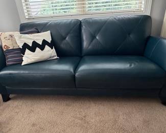 Myia 82" Tufted Back Leather Sofa