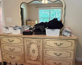 Dixie French Provincial Dresser and Mirror Set