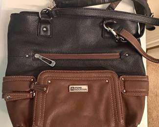 Stone Mountain Two-Tone Leather Shoulder Bag