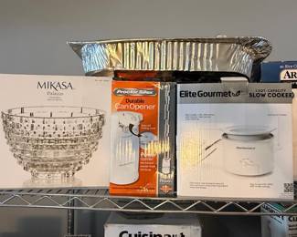 Mikasa Palazzo Crystal Bowl and Proctor Silex Can Opener