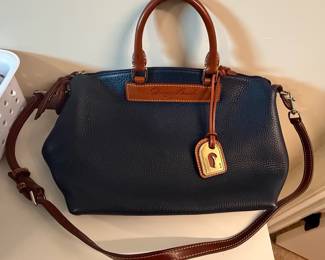 Dooney & Bourke Navy Florentine Leather Domed Satchel