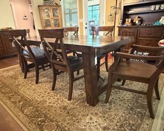 Pottery Barn Benchwright Rustic Dining Set with X-Back Chairs