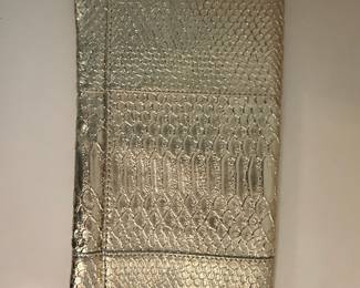 Aimee Kestenberg Snake-Embossed Leather Clutch