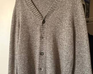 Banana Republic Men's Heathered Grey Button-Front Cardigan