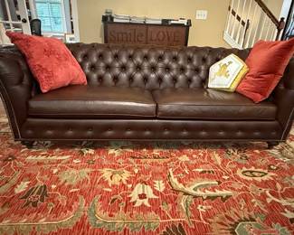 Hancock and Moore Brown Leather Chesterfield Sofa