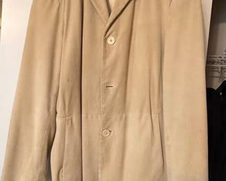 Vintage Men's Beige Suede Leather Blazer